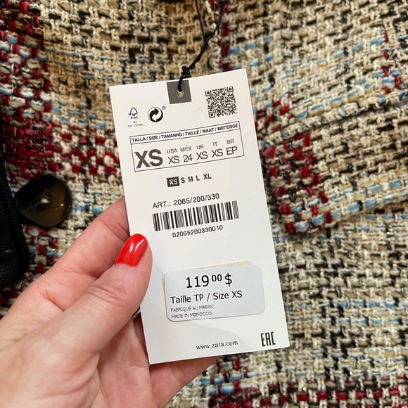 NWT GORGEOUS ZARA DOUBLE BREASTED BLAZER XS - Picture 3 of 7